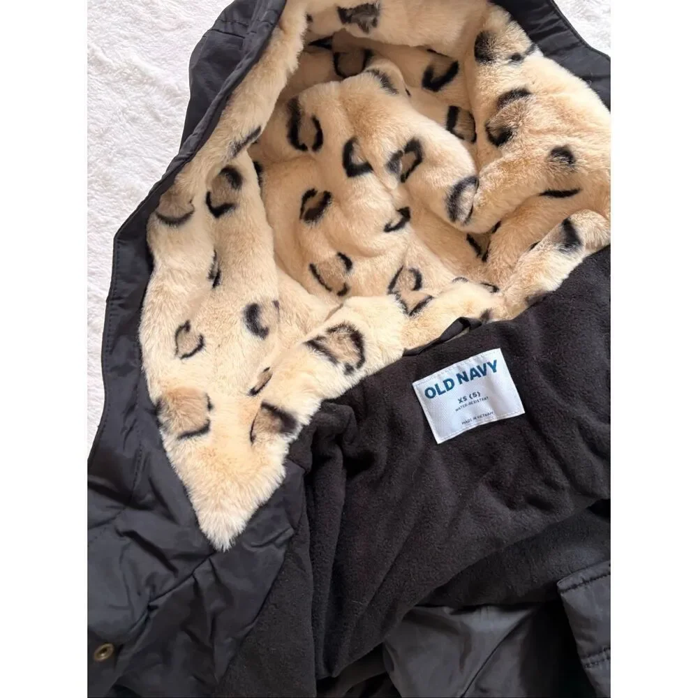 NWT Old Navy Cozy Water-Resistant Hooded Parka Coat for Girls Size XS (5)